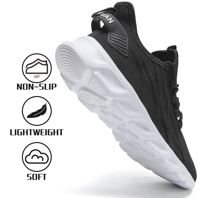 Men Vulcanized Shoes Breathable Comfortable Casual Sneakers Anti-slip Lace-up Tennis Walking Flats Shoe Zapatos Hombre Size 36 4