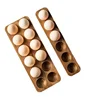 Wooden Egg Tray with Acacia Wood, Japanese Style Egg Storage Container for Fridge and Kitchen Eggs Slot Holder 1