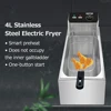 Electric Deep Fryer Household 4L Fryers Multiple Functions Automatic Constant Temperature 1500W High Power Stainless Steel Fryer 3