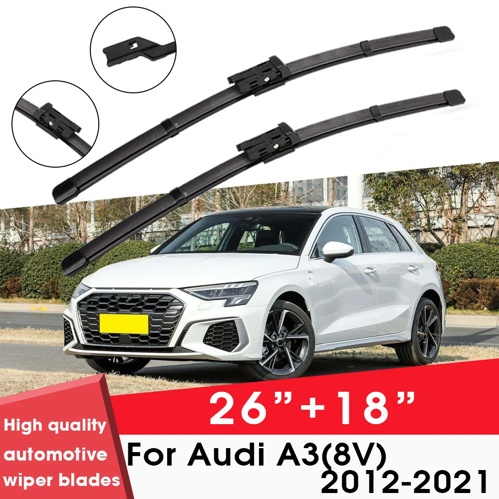 

Car Wiper Blade Blades For Audi A3(8V) 2012-2021 26"+ 18" Windshield Windscreen Clean Naturl Rubber Cars Wipers Accessories