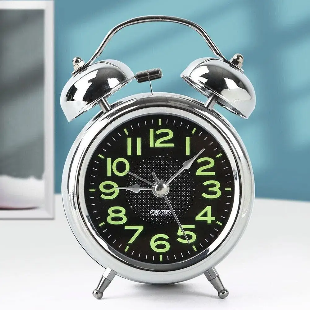 RoundPointerLuminousAlarmClockBedroomBedsideAccurateLong