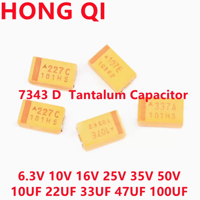 

Танталовый конденсатор 7343 D SMD, 10 шт., 6,3 В, 10 в, 16 В, 25 в, 35 В, 50 В, 10 мкФ, 22 мкФ, 33 мкФ, 47 мкФ, 100 мкФ