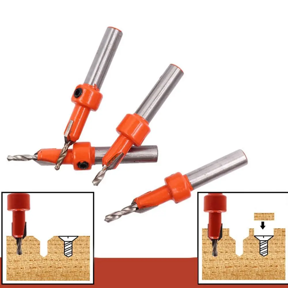 Convenient DIY 8mm Shank Hole Opener Drill Bit Countersunk Drill Countersink Drills Woodworking Tool