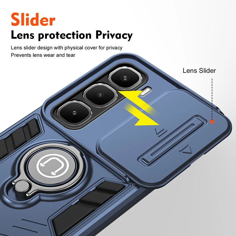 Shockproof Defender Phone Case with Magnetic Wireless Charging and Hard PC Back Cover