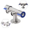 Double Handles Bathrooms Faucet Stainless Steels Cold Water Faucet Bathrooms Washing Machine Faucet Triangle Valve Accessories 3