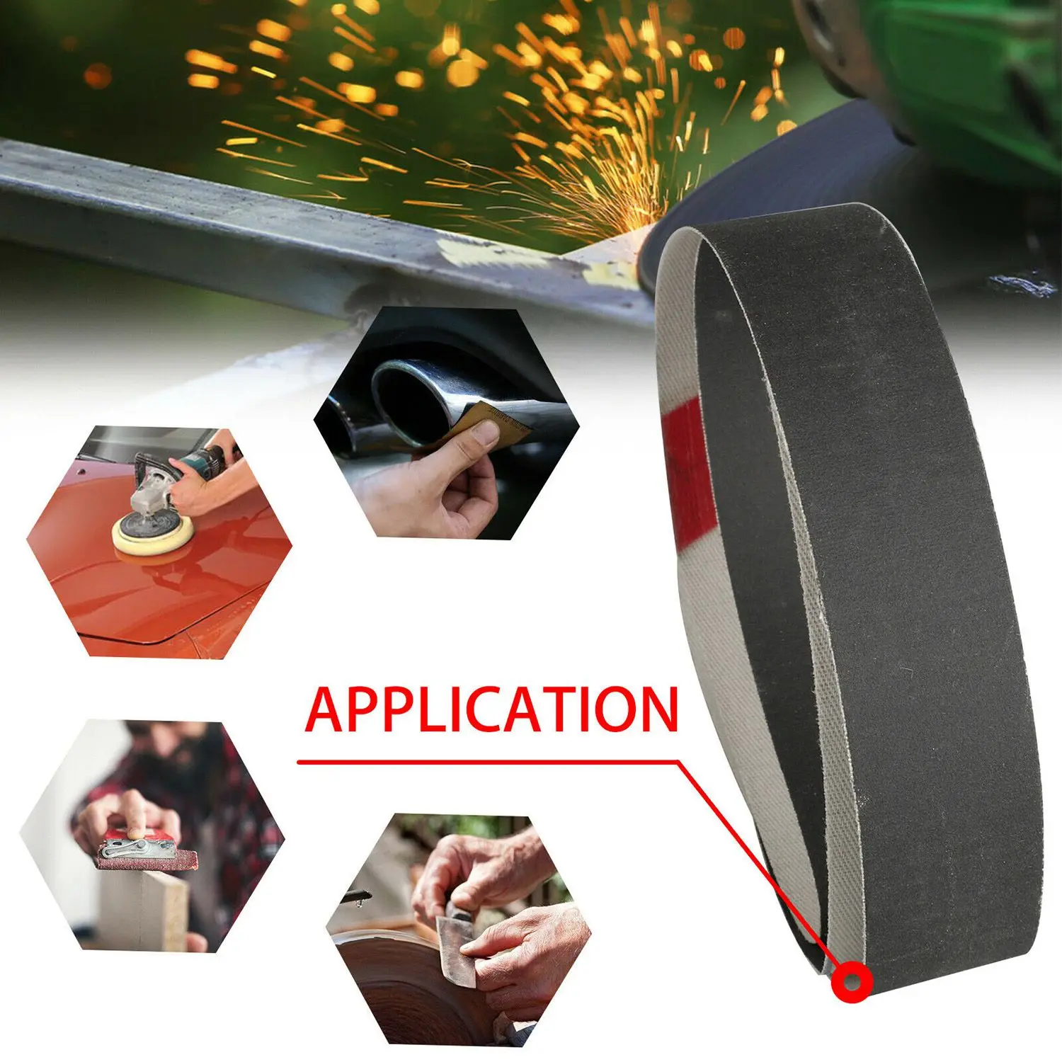 1 x 30 Inch Silicon Carbide Fine Grit Sanding Belts 400 600 800 1000 Grits 12Pcs