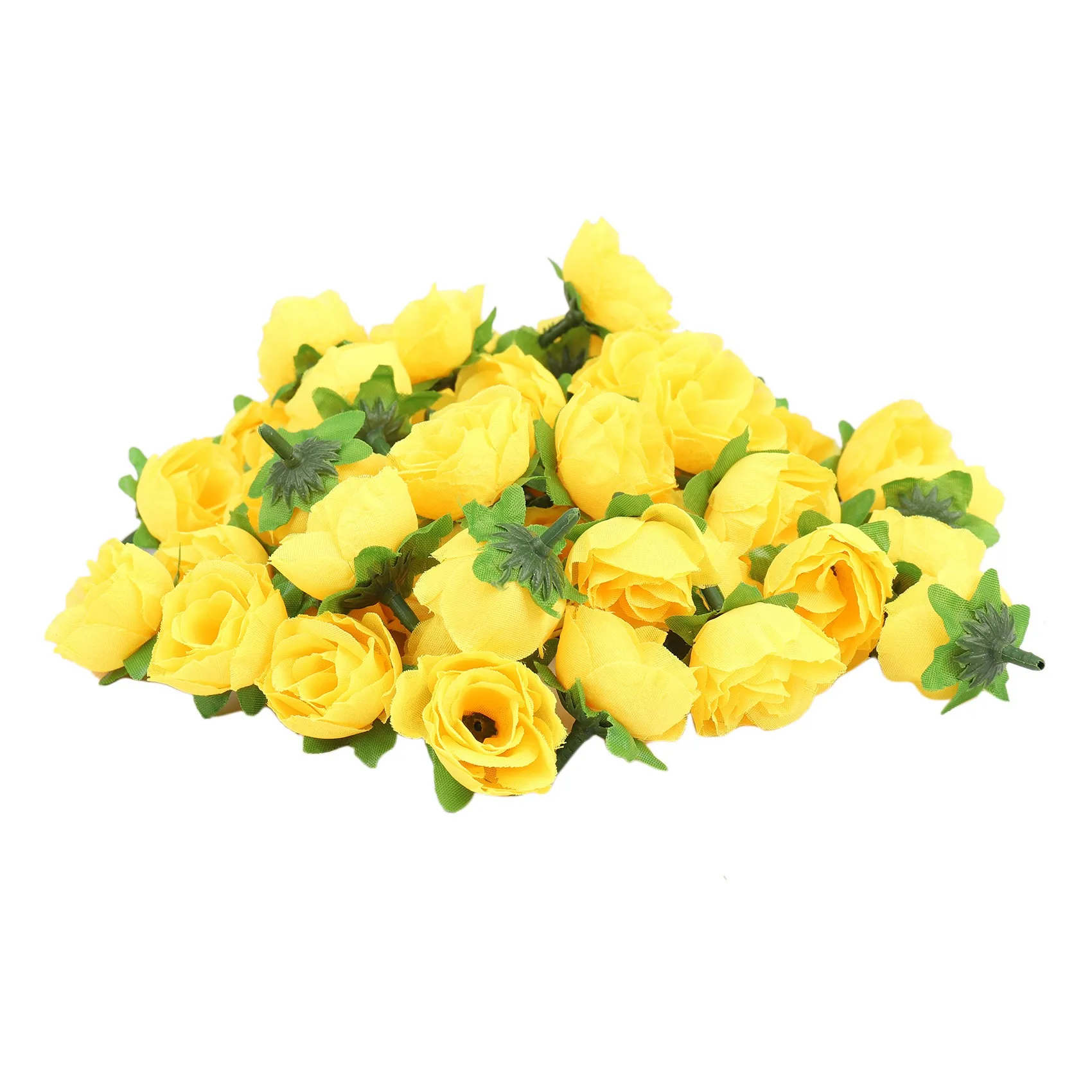 

Yellow Fabric Silk Artificial Flower Heads for Decoration Pack of 50pcs