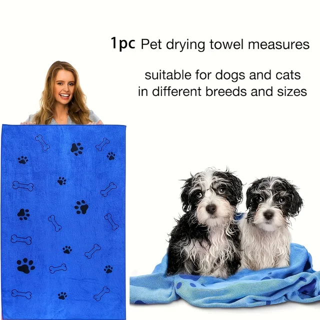 1/4 PCS Quick-Drying Microfiber Dog Towel Absorbent Pet Bath Product Fiber Quick-drying Bath Towel Car Wiping Cloth Pet Supplies 3