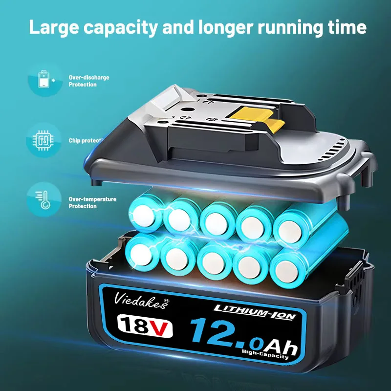 For Makita 18V 8000mAh Battery Compatible with BL1860B BL1850 Suit for DTW285 High Torque Impact Wrench Replacement Battery