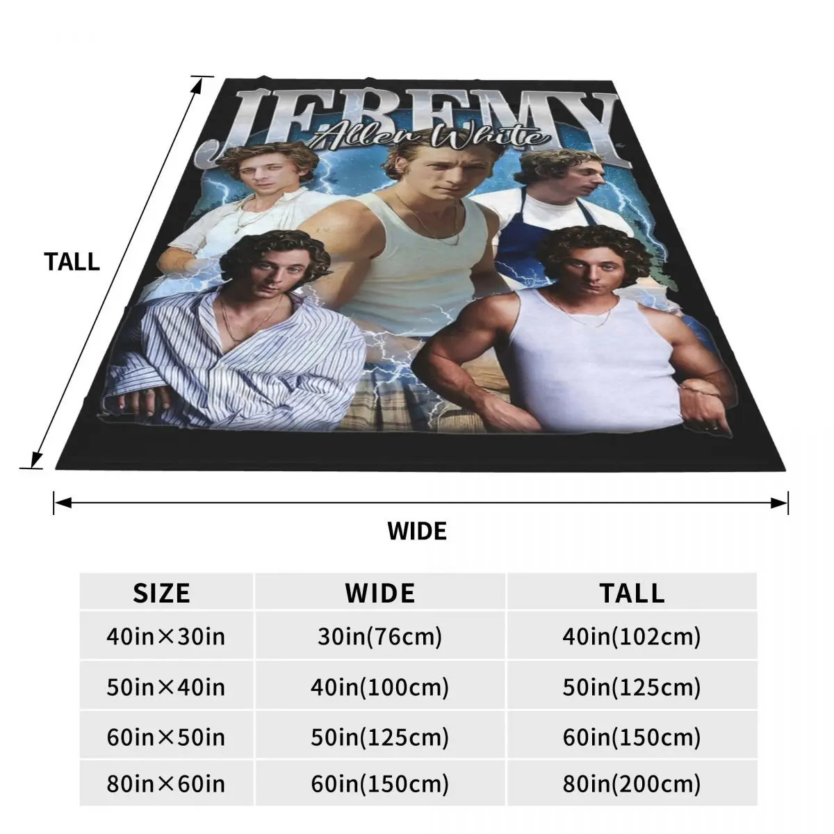 Vintage Jeremy Allen White Bootleg Blankets Flannel Printed The Bear Tv Show Multifunction Warm Throw Blanket for Bed Office 4