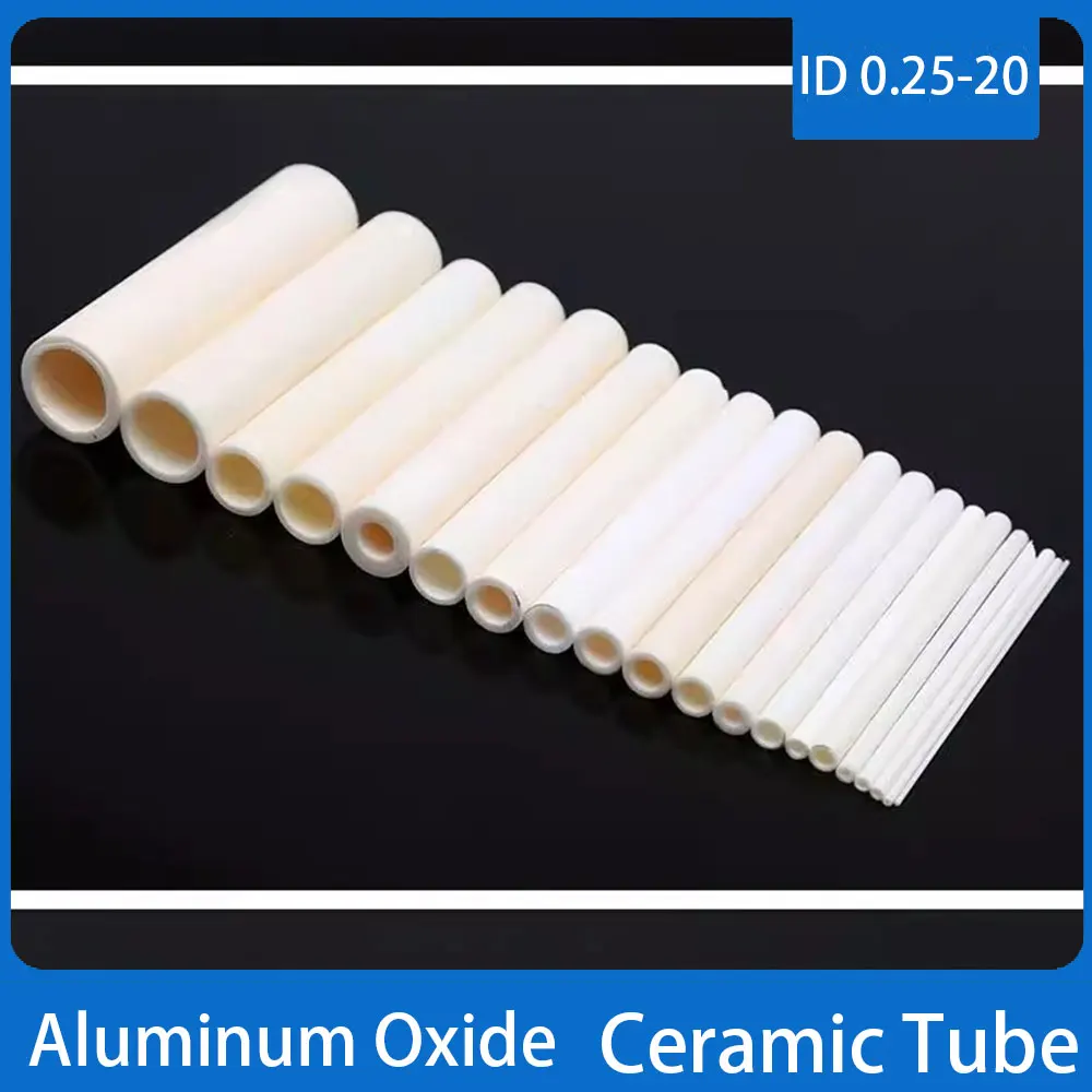 Aluminum Oxide Thermocouple Protection Ceramic Tube High Temperature Resistant Insulation Hollow ID 0.25-20mm, ceramic thermocouple tube