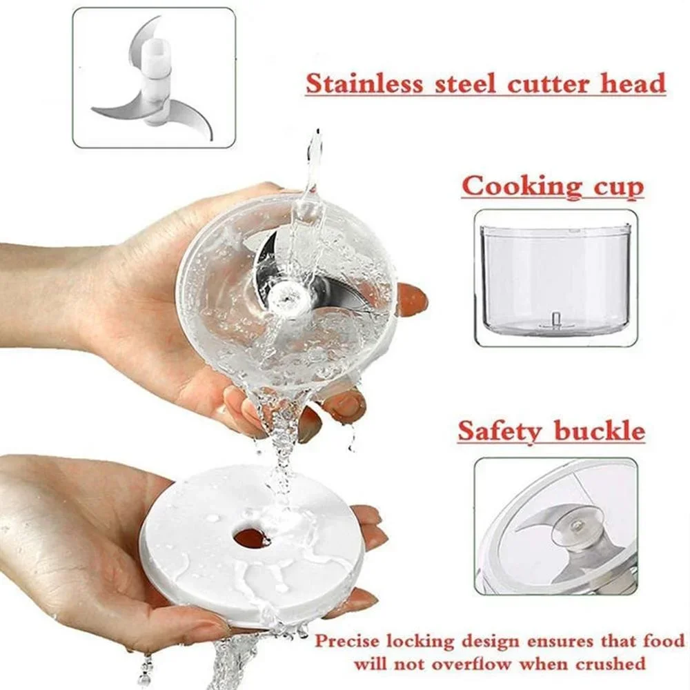 Electric Mini Garlic Vegetable Chopper Garlic Masher Portable Chopper Multi Function Meat Grinder Masher Machine  Usb Charging 6