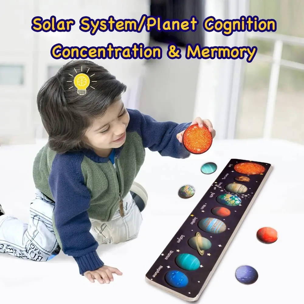 

Education Brain Home Decor Mars Adults/KidsToy Nine Planets Puzzle Moon Earth Jigsaw Wood Puzzles