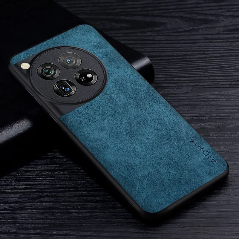 Premium PU Leather Scratch-Resistant Phone Case in Solid Color