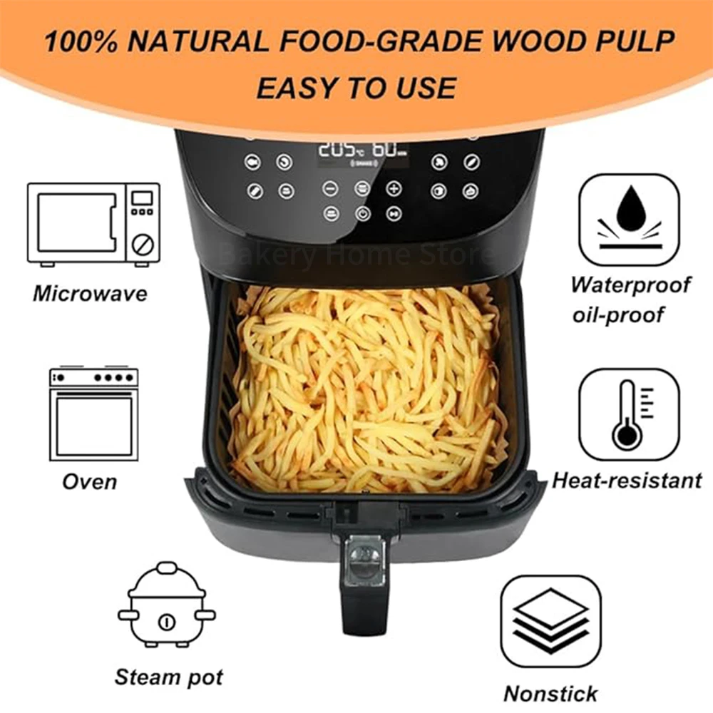 Air Fryer Disposable Oil-Proof Liners - 9 Inch Parchment Paper