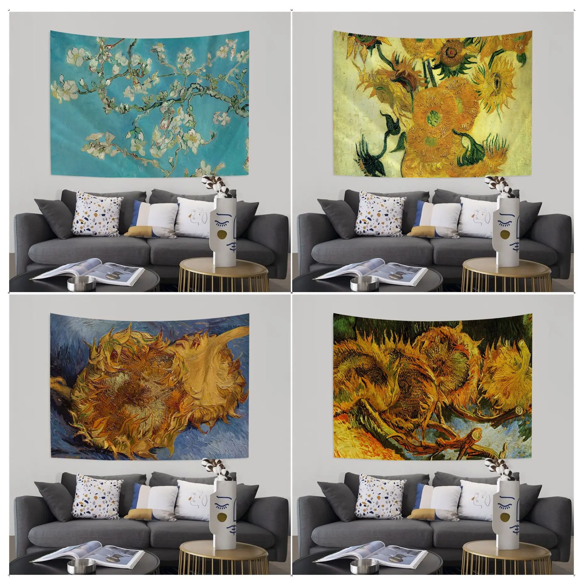 

V-Van G-Gogh Starry Sky Art Tapestry Hanging Bohemian Tapestry Bohemian Wall Tapestries Mandala Cheap Hippie Wall Hanging