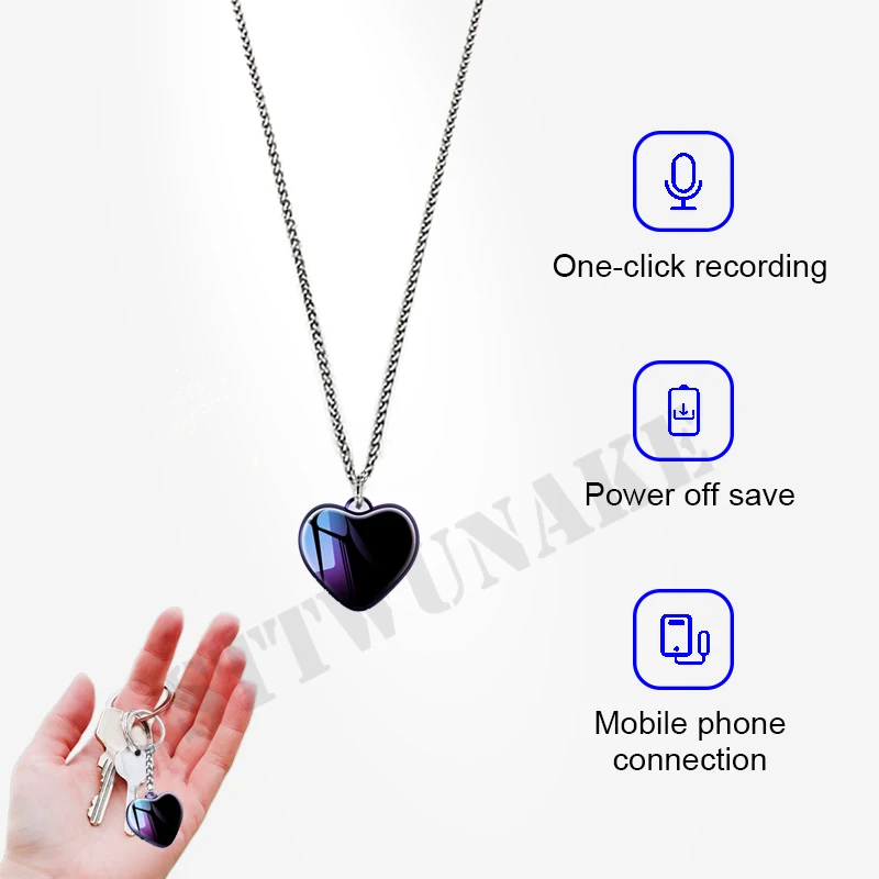 Digitally activated recorder, necklace hidden recording device, used for  lectures, lectures, conferences-4GB(Black) | Fruugo UK