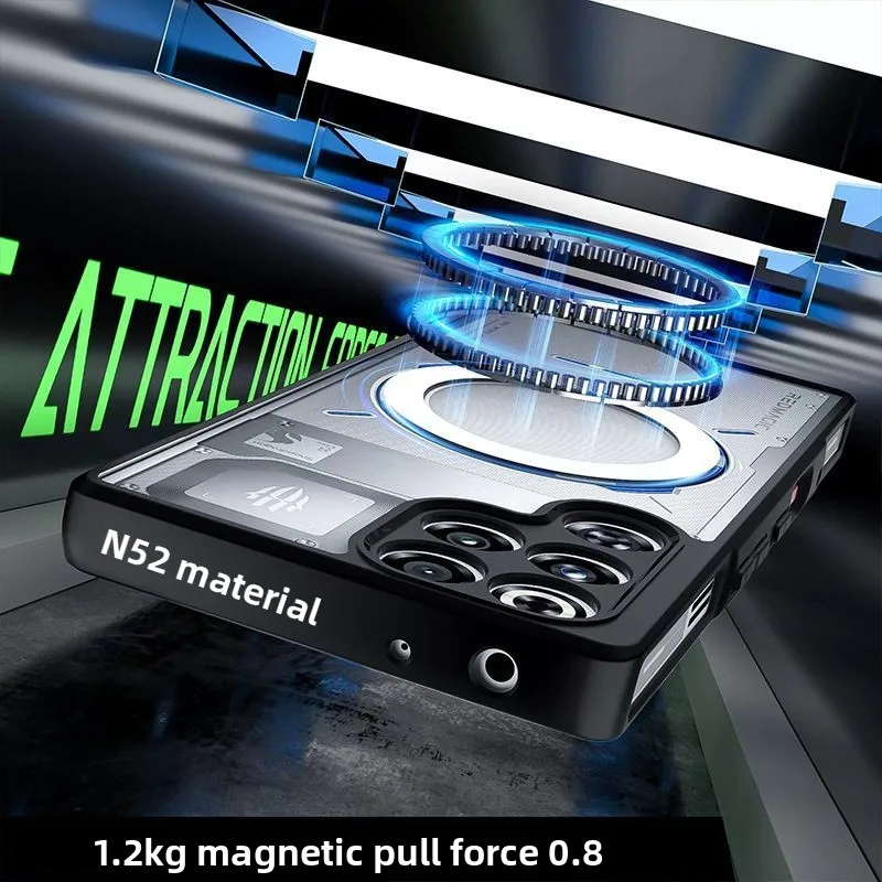 Magnetic Luxury Armor Frosted Transparent Phone Case