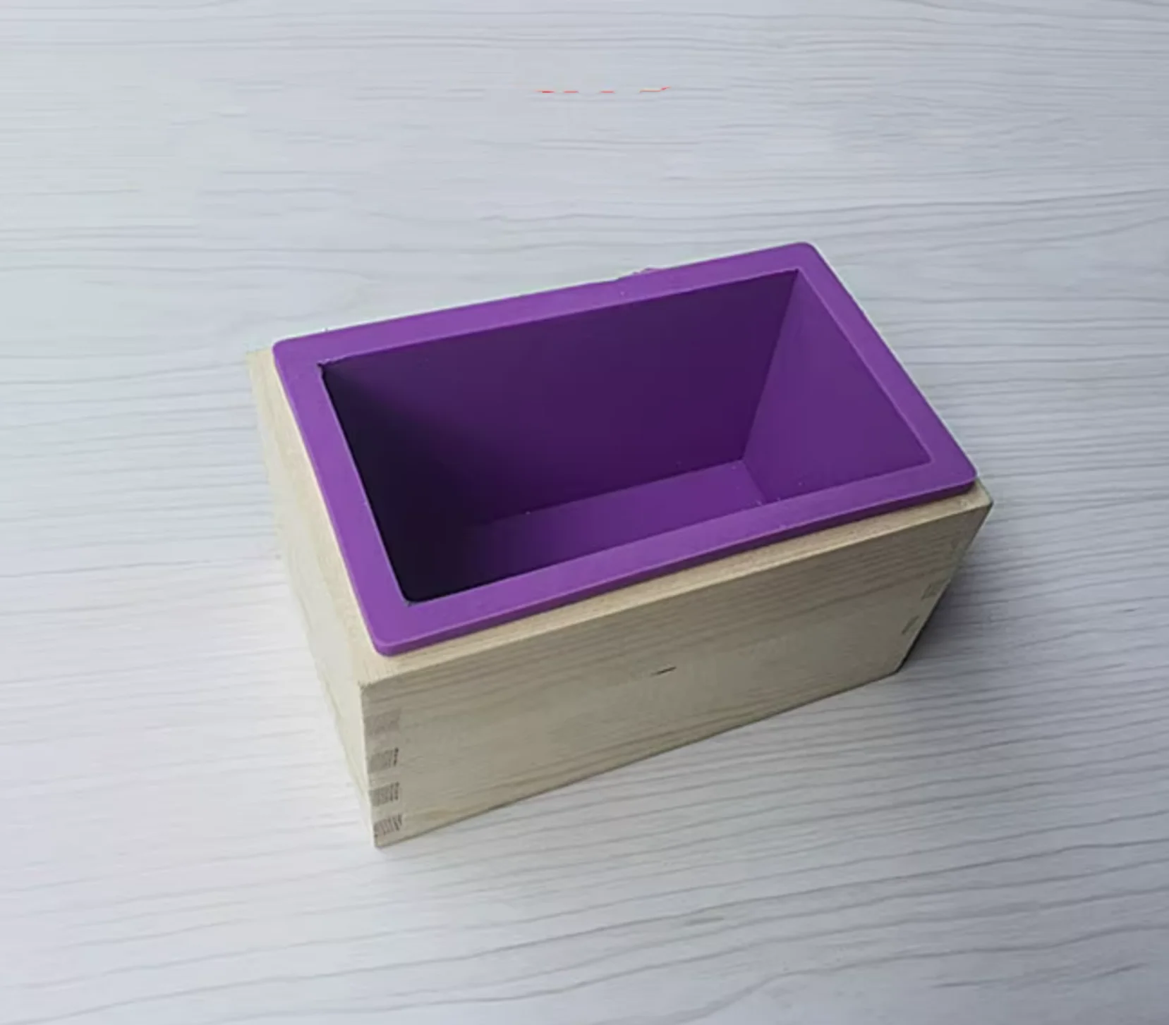 650ml 12.5*7*7.5cm Rectangle Silicone Soap Mold Wooden Box With Cover DIY Handmade Form Soap Craft Mousse Cake Toast Loaf Tools