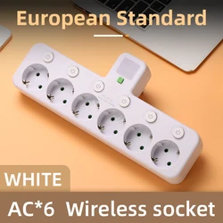 Multi - Socket EU Plug Outlet with Optional USB Type - C Ports (6 White no USB)