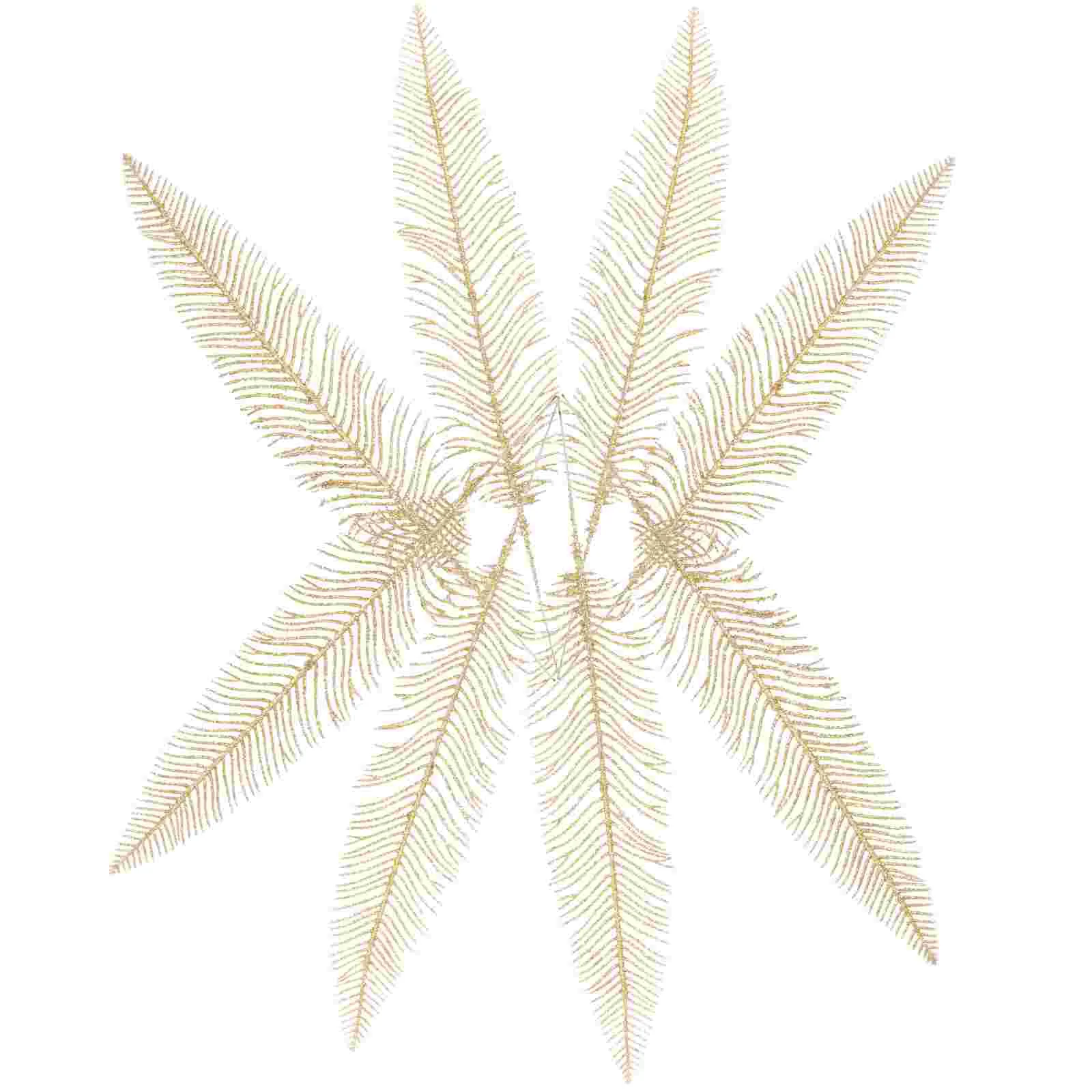 

Christmas Tree Pick Leaves Ornament Glitter Leaf Vase Fake Leaf Decor Christmas Gold Powder Leaf Decor