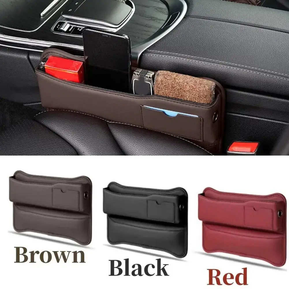 

PU Leather Car Organizer Box Car Seat Slit Pocket Accessories Seat Interior Storage Auto Multifunctional Holder Front M4U2