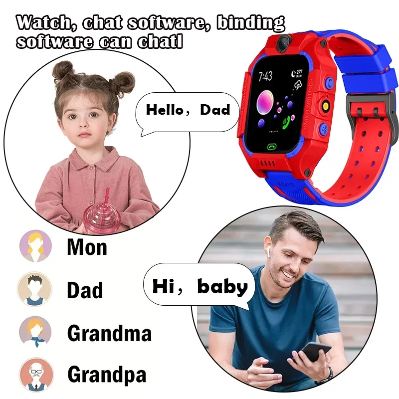 VIVO Q19 Children Kids Smart Watch SOS Phone Call Location Tracker Anti-Lost Camera Touch Screen Waterproof Student Wristwatch 4