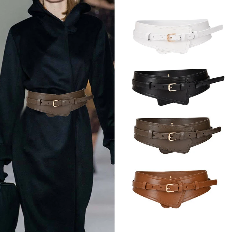 Wide Leather Waist Corset Belt Plum Color-Petra