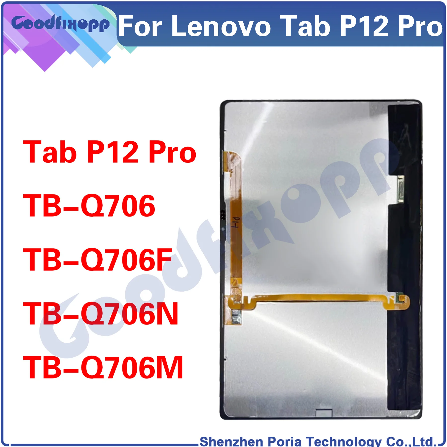 

For Lenovo Tab P12 Pro Q706 TB-Q706 TB-Q706F TB-Q706N TB-Q706M LCD Display Touch Screen Digitizer Assembly Repair Replacement