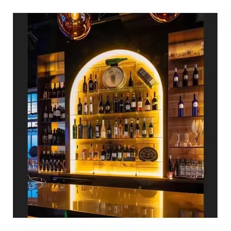 Metal Wine Rack Wine Shelves Commercial Bar Display Shelf Metal Stainless Steel Customized