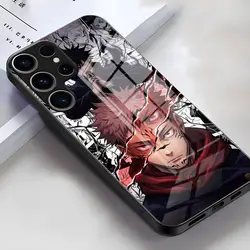 Sukuna Jujutsu Kaisen Anime Boy Glass Phone Case - Samsung S25Edge (Black1)