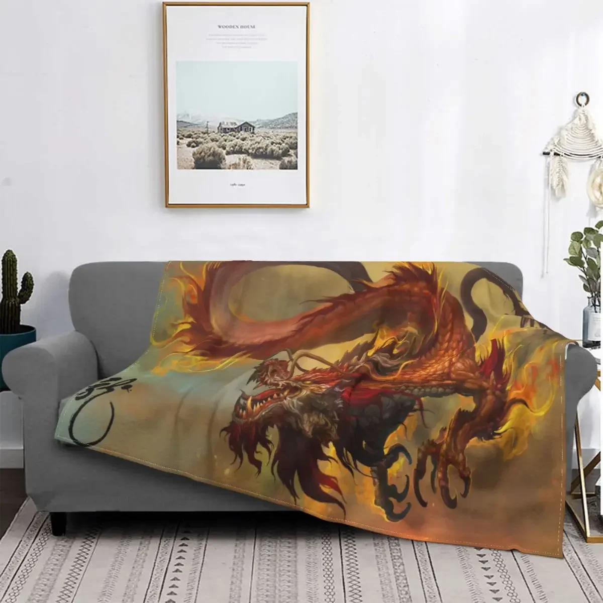 

Dragons Zodiac Animal Blankets Fleece All Season Han Imperial Power Super Soft Throw Blankets for Bed Car Bedspreads
