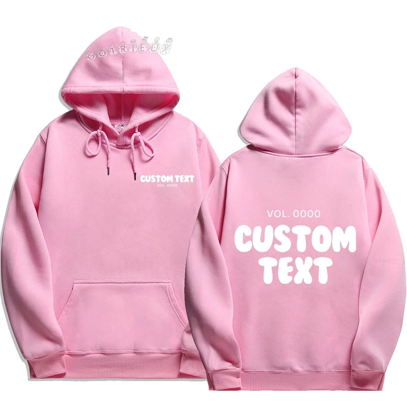 2026 Custom text Hoodies Men Fashion Long Sleeve Sweatshirts Cool Casual Harajuku Streetwear Pullovers funny