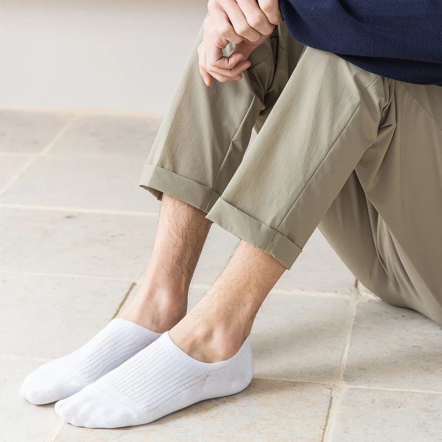 6 Paar einfarbige Sommer-Herren-Bootssocken, unsichtbare Knöchelsocken mit Silikon-Anti-Rutsch-Griffen, Retro-Herrensocken – Detail 9