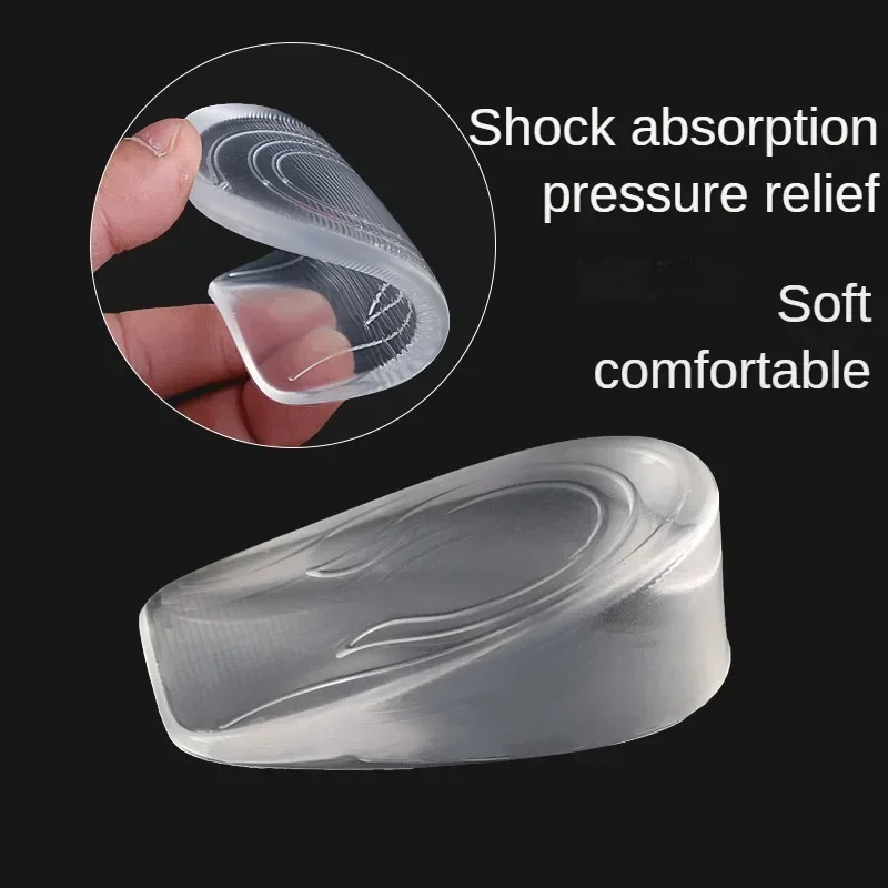 2PCS Invisible Silicone Height Increase Insoles Gel Heel Lifting Inserts Transparent Foot Care Protector Elastic Shoe Insert 3CM shoe insoles heel protector heel protector pads heel insoles heel cushion insole heel cushion protector