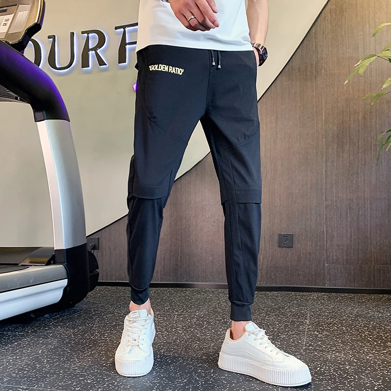 

Autumn New Ankle Length Black Harem Pants For Men Clothing 2023 Fashion Spliced Design Letter Casual Joggers Trousers Streetwear