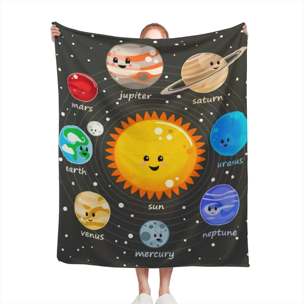 

Universe Planets Comfortable Flanne Blanket Soft comforter sets throw for Couch Warm Flannel Blankets Bedroom Décor