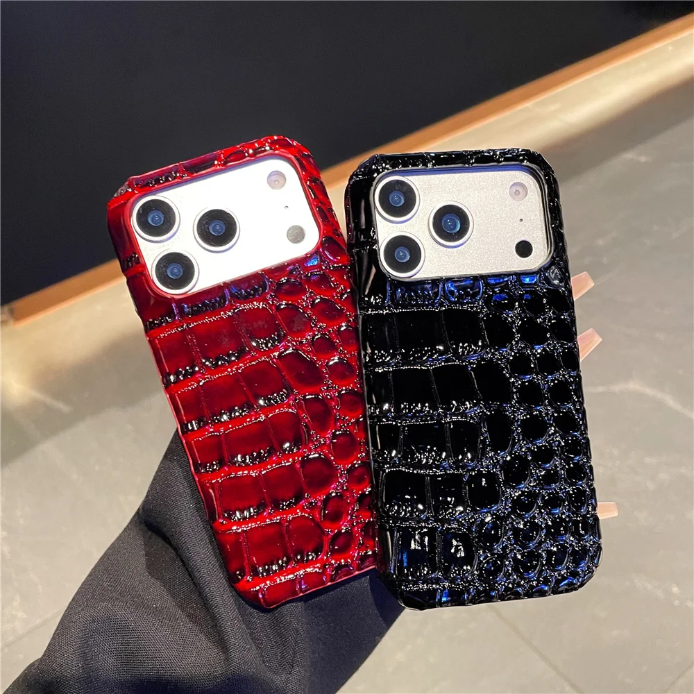 รูปสินค้า เคส iPhone 17 Pro PU ลายจระเข้ หรูหรา ครึ่งหุ้ม