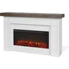 Landscape Electric Fireplace with Mantel, Replaceable Fireplace Insert Heater, Realistic Log and Flame Effect, Remote Control 6