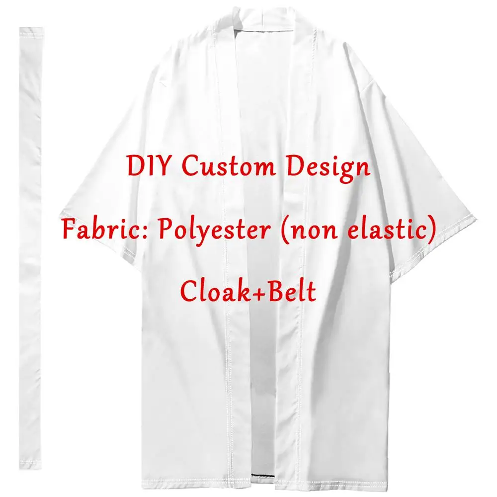 Summer Men's Long Kimonos Anime Cosplay Dojo Cloak With Free Patterns DIY Haori Samurai Kimono Women Japanese Beach japanese kimono