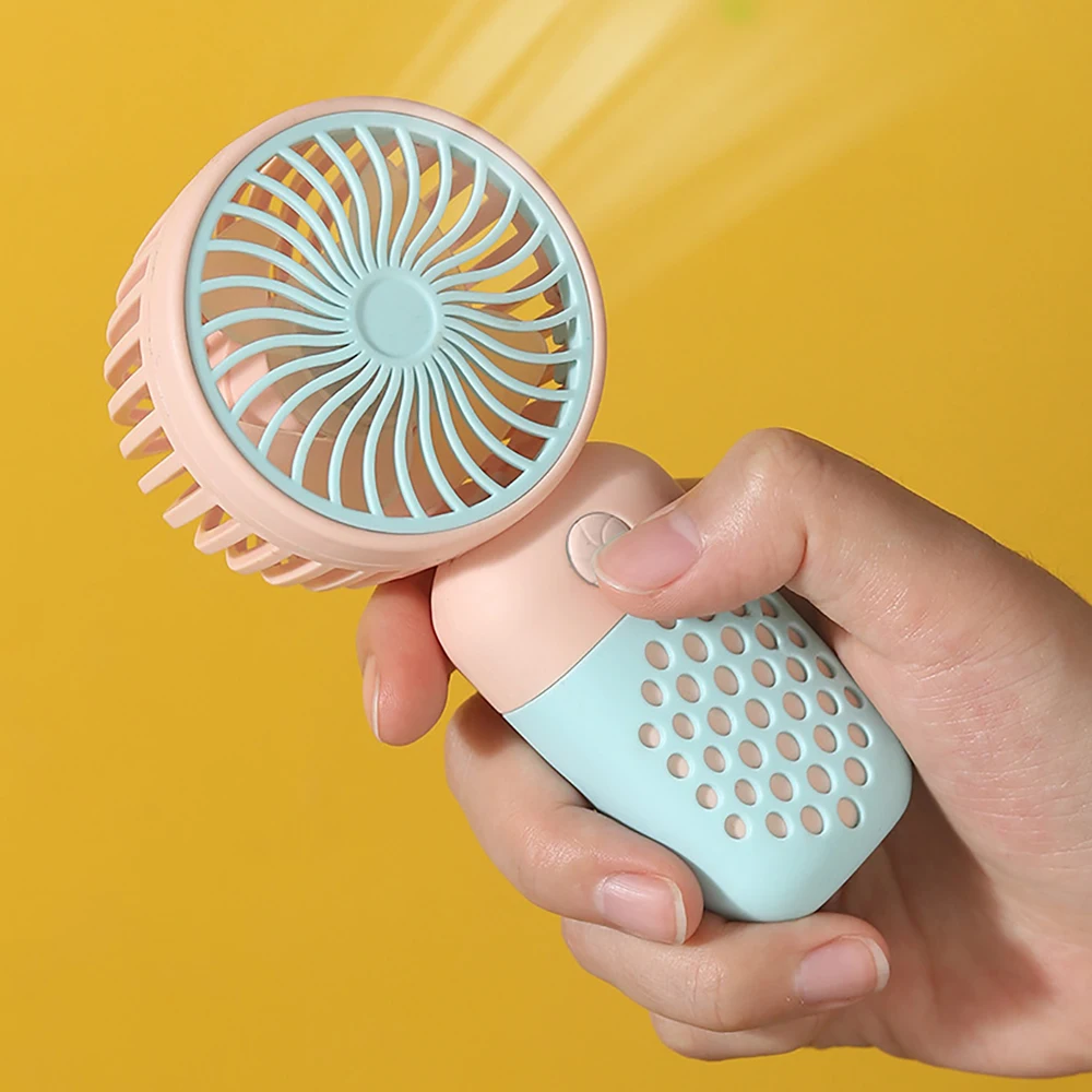 Handheld Mini Fan Cute USB Mini Fan Pocket Size Low Noise Small Electric for Home Outdoor Travel Student Dormitory
