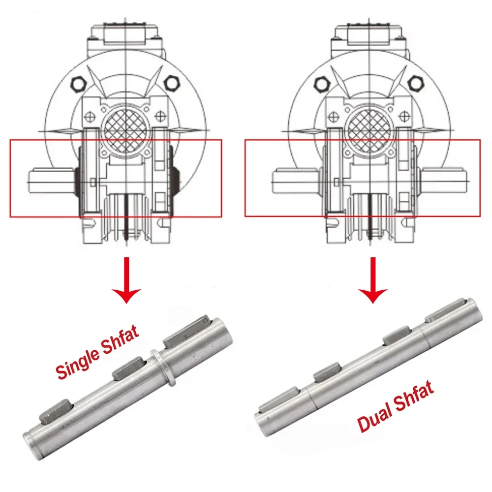 ON SALE Output Shaft for Worm Reducer NMRV030 NMRV040 Single Shaft / Double Worm Gear Reducer Accessories