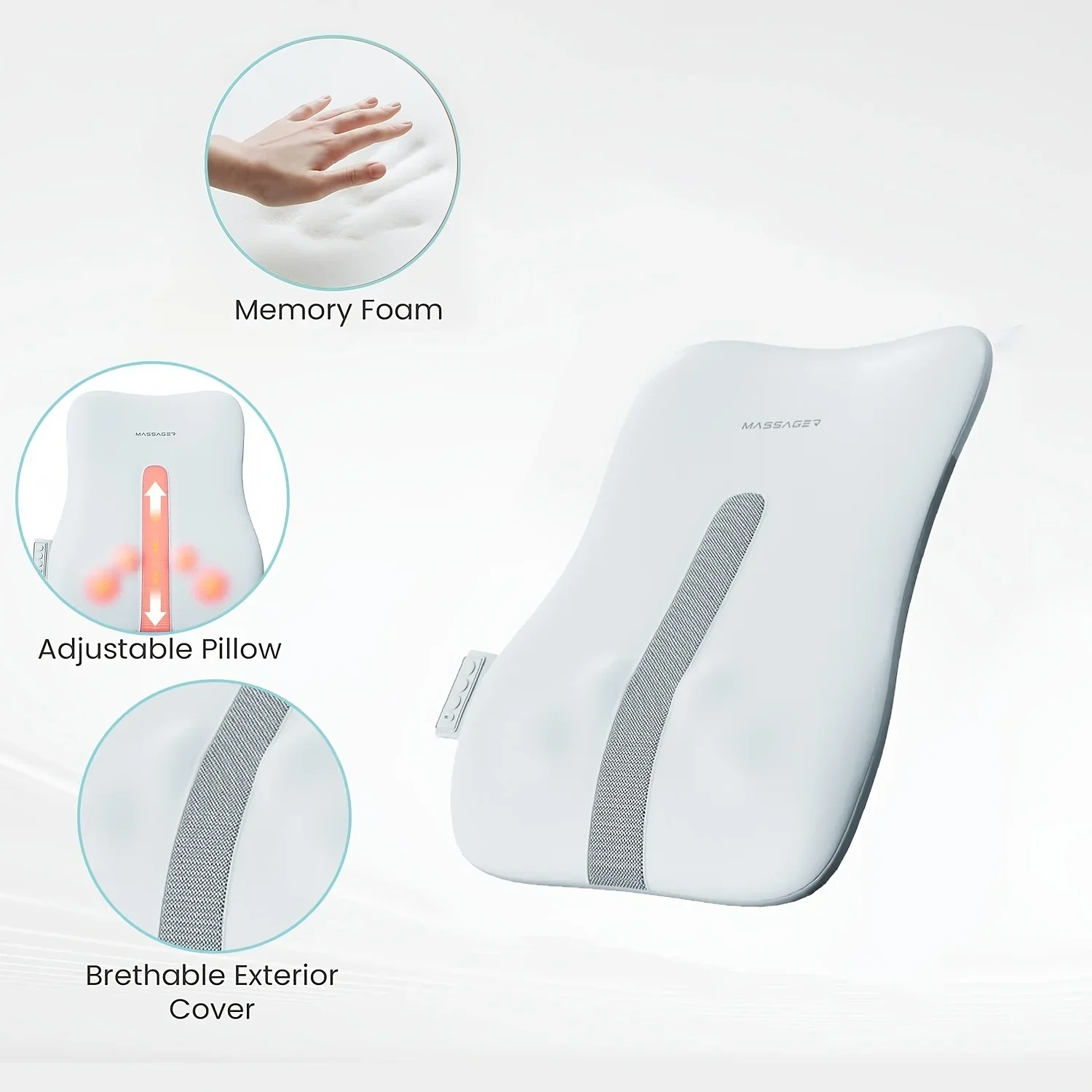 Portable Electric Back Massager with Heat for Deep Tissue Relief