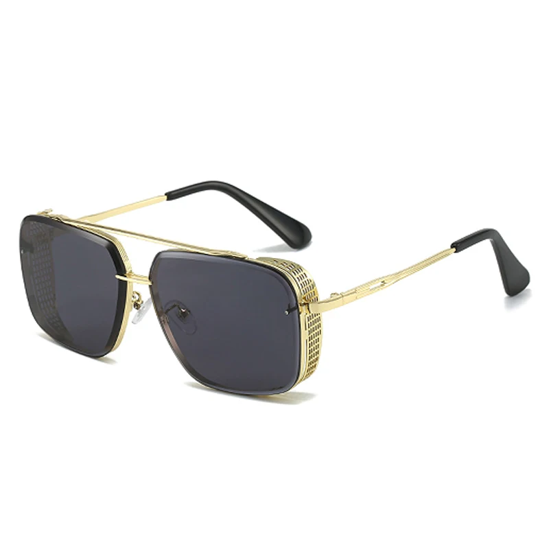 Gradient Double Beam Retro Sunshade Sunglasses Steampunk Glasses Men's Car Sunglasses 40005