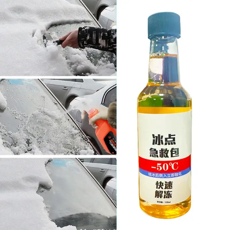 Ice Melter 150ml Driveway Deicer Liquid Snow Removal Fast Acting Windshields Winter Frost Melt Car Snow Frost Removal Effective