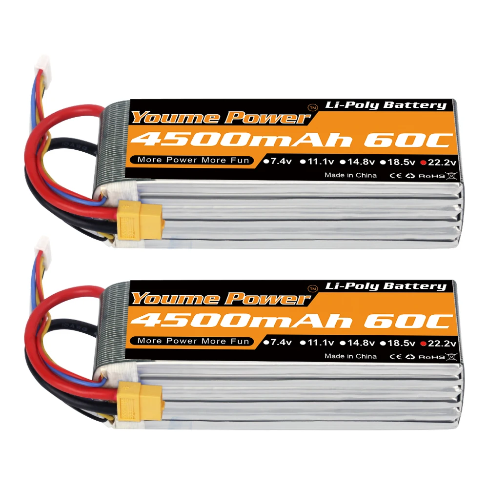YOUME 3300mah Lipo 2S 3S 4S 6S Batterie 7,4V 11,1V 14,8V 22,2V 50C für RC Flugzeug Hubschrauber Auto Boot Lkw Teile – Detail 3
