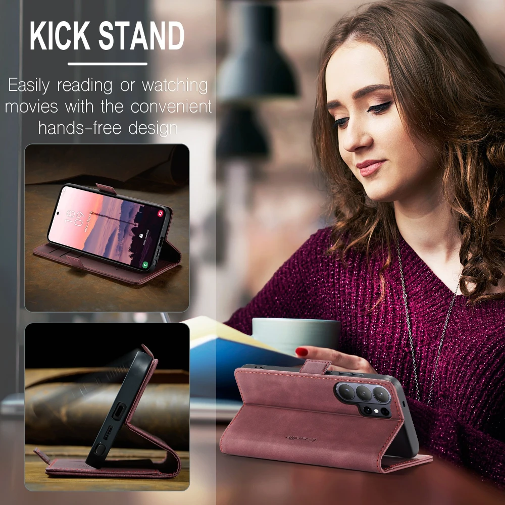 Luxury Leather Flip Purse Case with Stand and Card Holder