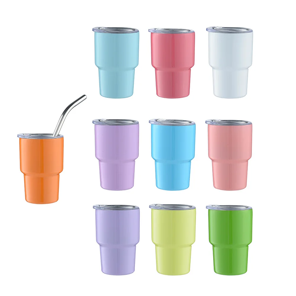 2-3oz Mini Stanley Shot Glass With Straw and Lid. Plain or Customized  SUBLIMATION 