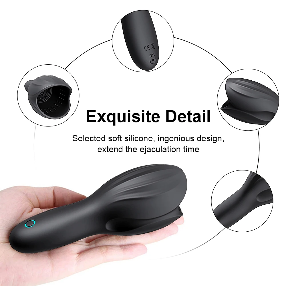 Male Vibrating Glans Trainer Penis Massager for Men Masturbation Goods Glans Exerciser Adult Goods Sex Toy for Men male sex toys