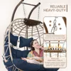 Double Egg Chairs for Outside Navy 2 Person Egg Swing Chair with Stand Oversized Swing Chair,  Hammocks 4